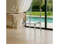 Sillas transparentes cocina bar restaurante apilable B-Side Grand Soleil - Transparente