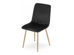 Sillas Valora JEWA – Asientos de terciopelo negro con patas color madera x 3