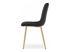 Sillas Valora JEWA – Asientos de terciopelo negro con patas color madera x4