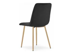 Sillas Valora JEWA – Asientos de terciopelo negro con patas color madera x4