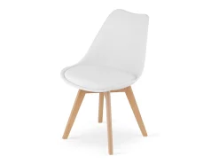 Sillas Valora RIKX blancas con cojín y patas de madera x2