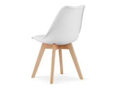 Sillas Valora RIKX blancas con cojín y patas de madera x4