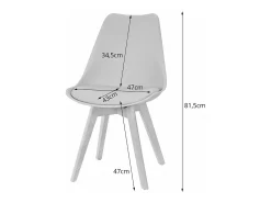 Sillas Valora RIKX blancas con cojín y patas de madera x4