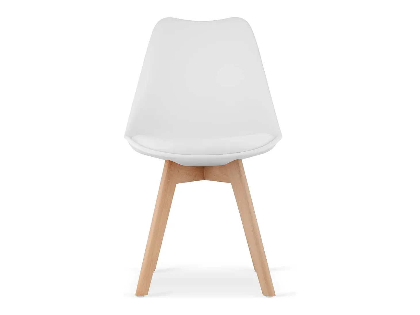 Sillas Valora RIKX blancas con cojín y patas de madera x4