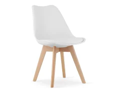 Sillas Valora RIKX blancas con cojín y patas de madera x3