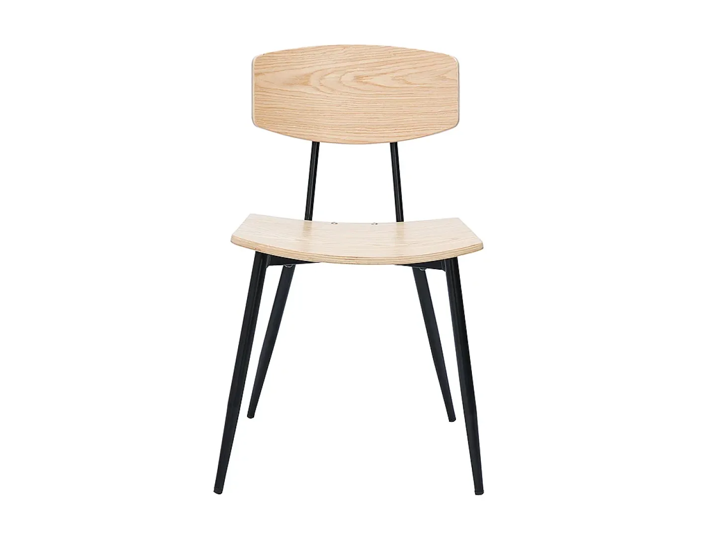 Sillas vintage de roble claro y metal negro (juego de 2) JOLINE