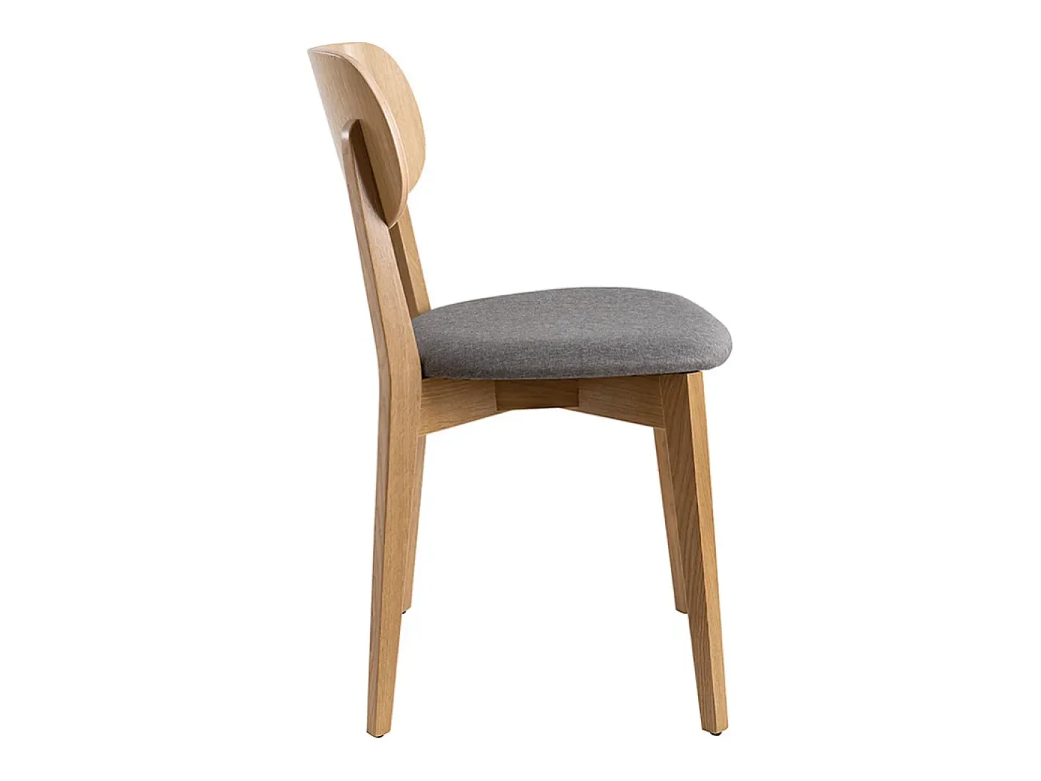 Sillas vintage roble y asiento gris jaspeado (lote de 2) LUCIA