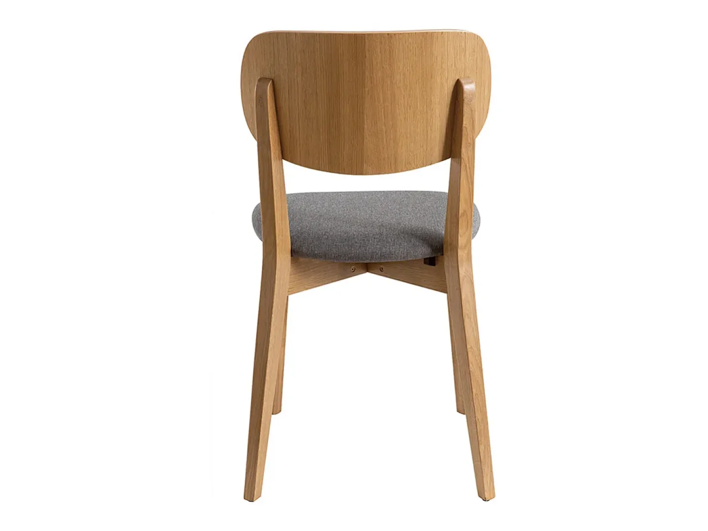 Sillas vintage roble y asiento gris jaspeado (lote de 2) LUCIA