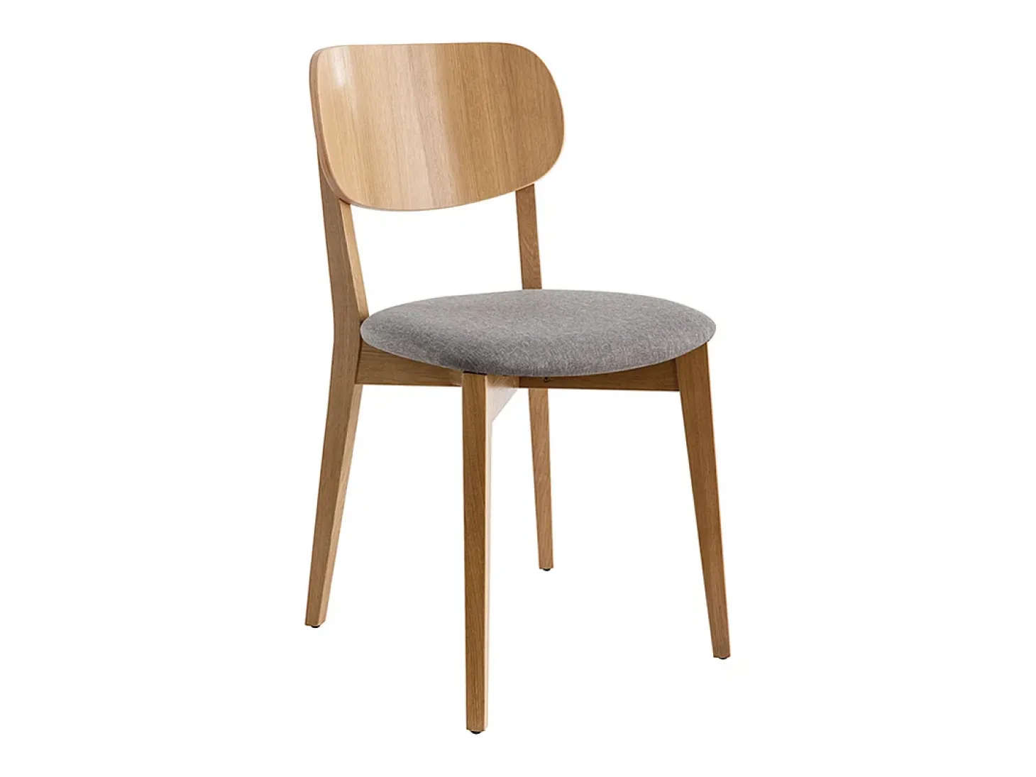 Sillas vintage roble y asiento gris jaspeado (lote de 2) LUCIA