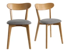 Sillas vintage roble y asiento gris (lote de 2) DOVE