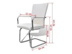 Sillas voladizas de comedor 6 unidades cuero sintético blanco