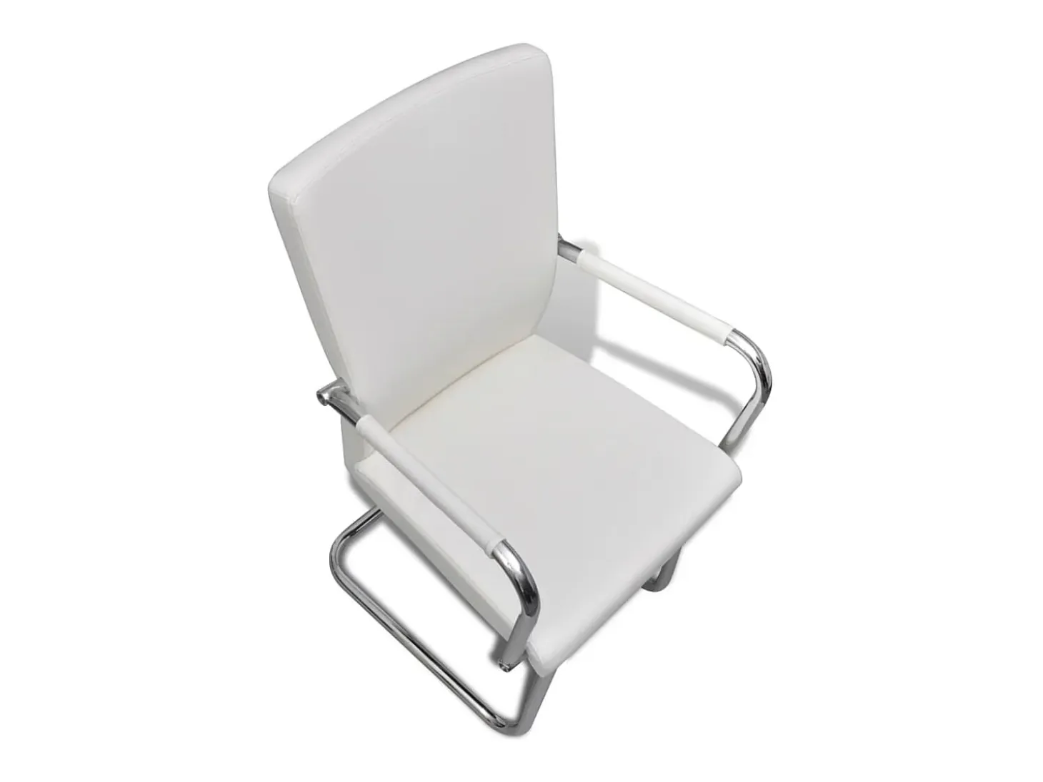 Sillas voladizas de comedor 6 unidades cuero sintético blanco