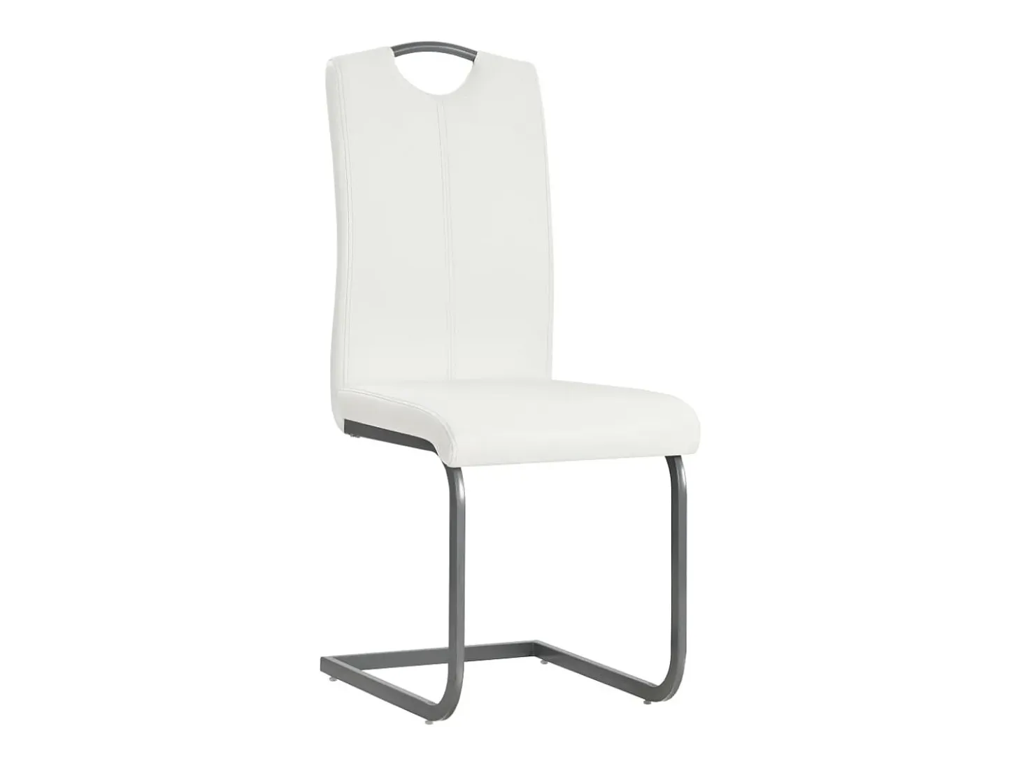 Sillas voladizas de comedor 6 unidades cuero sintético blanco