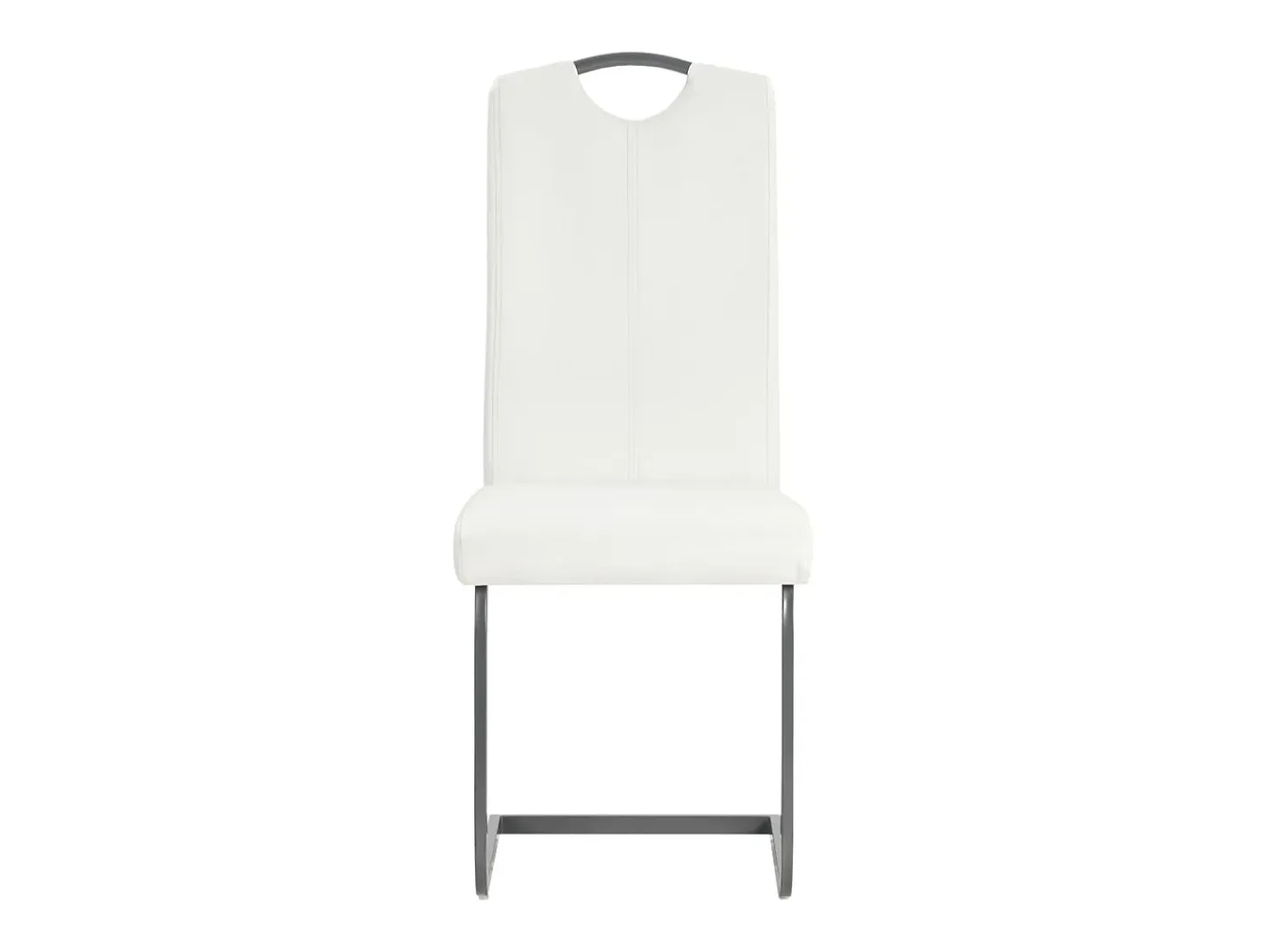 Sillas voladizas de comedor 6 unidades cuero sintético blanco