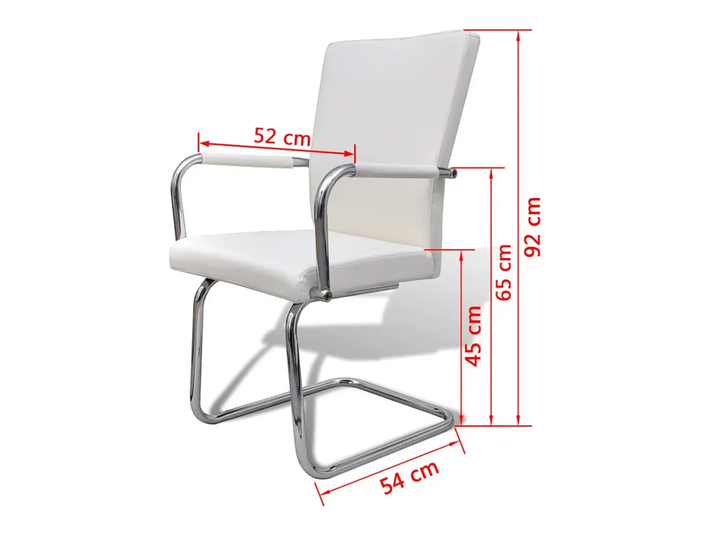 Sillas voladizas de comedor 4 unidades cuero sintético blanco