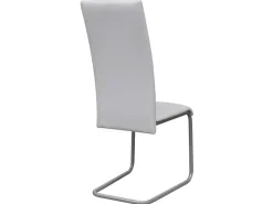 Sillas voladizas de comedor 4 unidades cuero sintético blanco