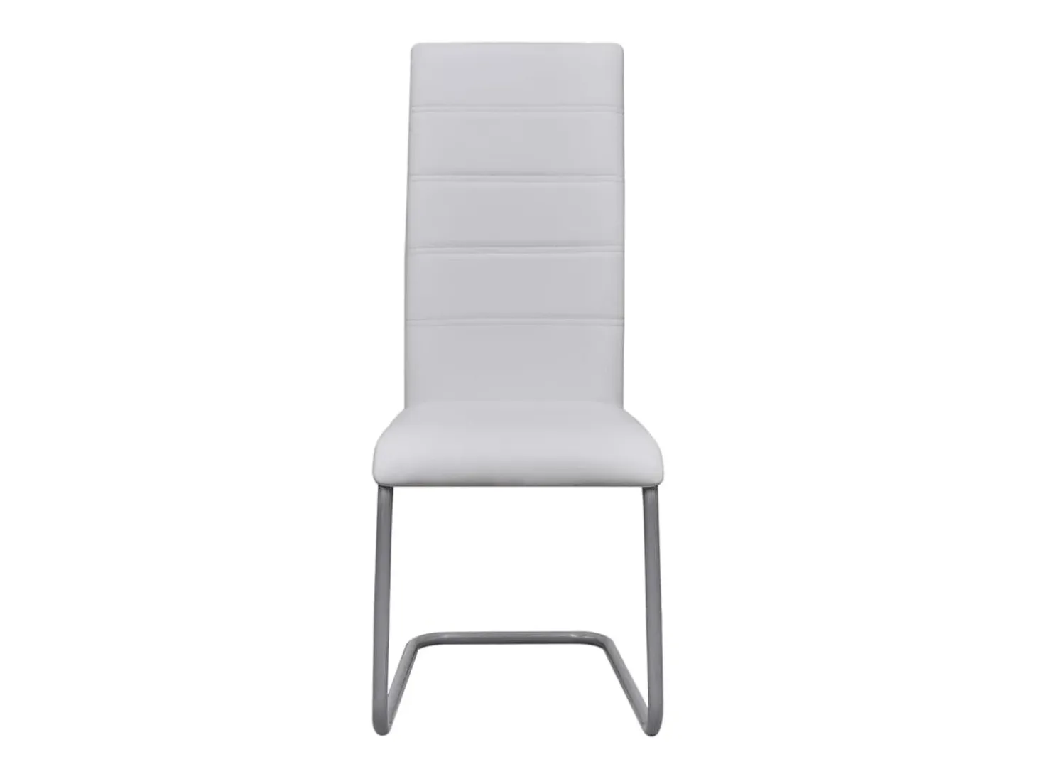 Sillas voladizas de comedor 4 unidades cuero sintético blanco