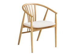 Sillón AGUSTIN de madera y tela-Color ribete verde crudo