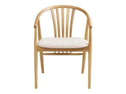 Sillón AGUSTIN de madera y tela-Color ribete verde crudo