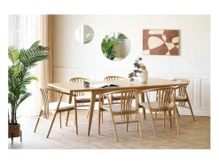 Sillón AGUSTIN de madera y tela-Color ribete verde crudo