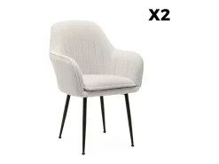 Sillón borreguito con patas de metal, set de 2 borreguito blanco