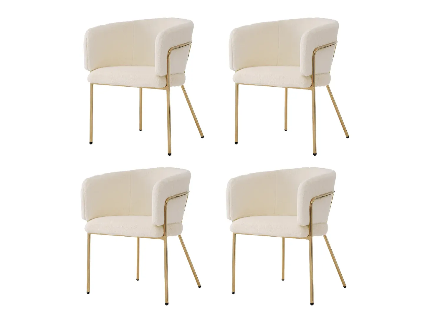 Sillón de ocio de 4 piezas, ligero y lujoso, patas de metal, piel sintética beige (64,77 x 59,69 x 55,88 cm)