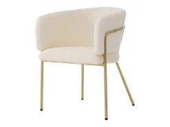 Sillón de ocio de 4 piezas, ligero y lujoso, patas de metal, piel sintética beige (64,77 x 59,69 x 55,88 cm)