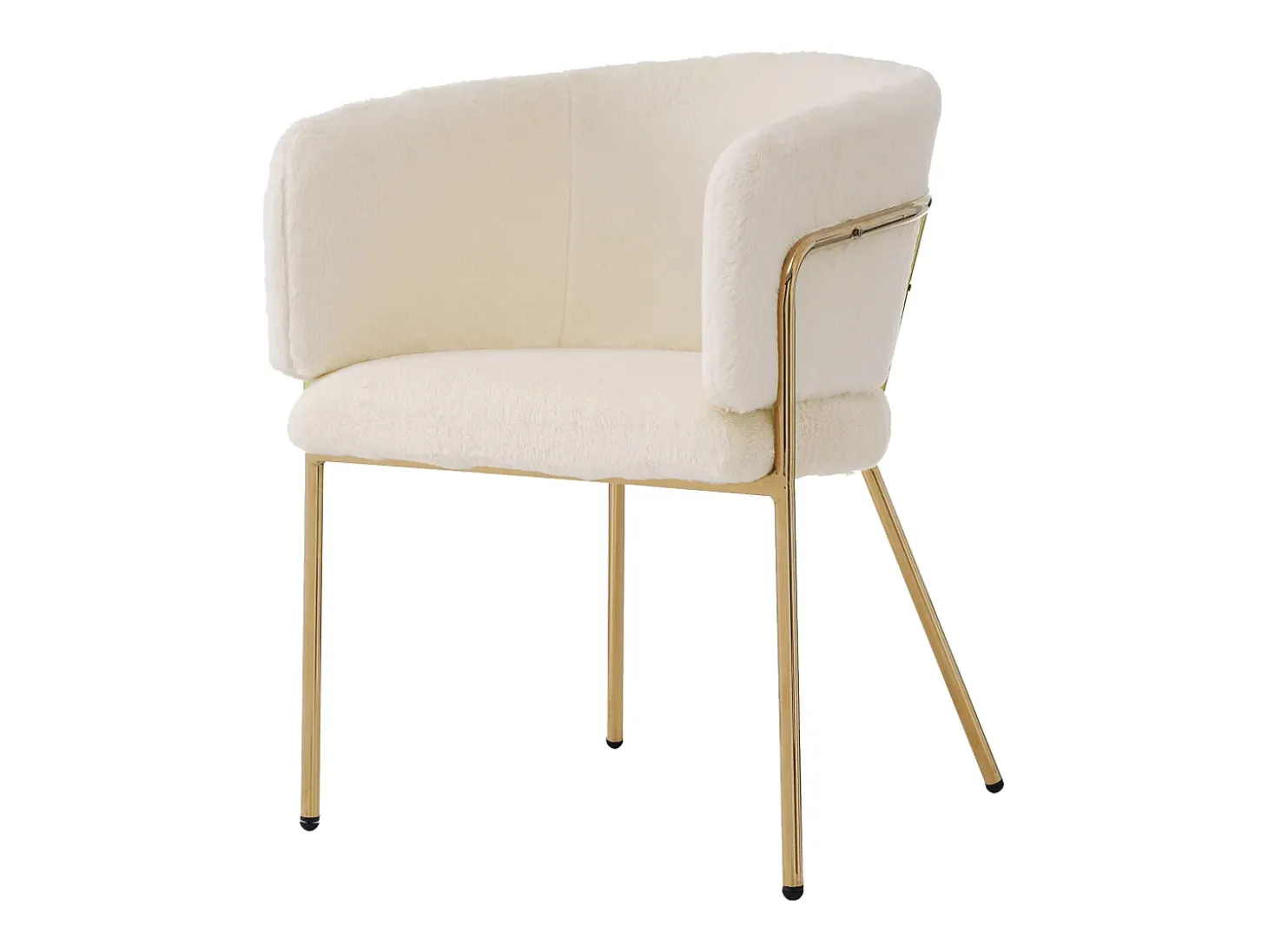 Sillón de ocio de 4 piezas, ligero y lujoso, patas de metal, piel sintética beige (64,77 x 59,69 x 55,88 cm)