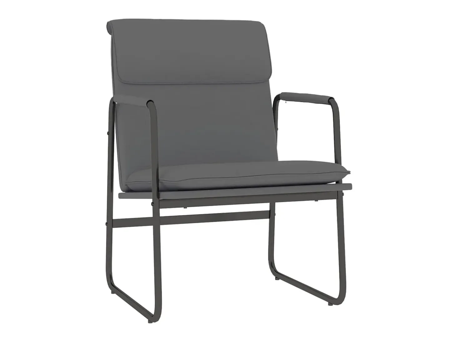 Sillón de relax cuero sintético gris 55x64x80 cm ES62092