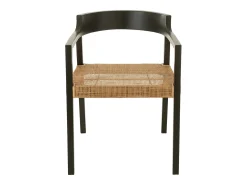 Sillón de roble SUKA: elegancia natural y encanto artesanal-Color Negro