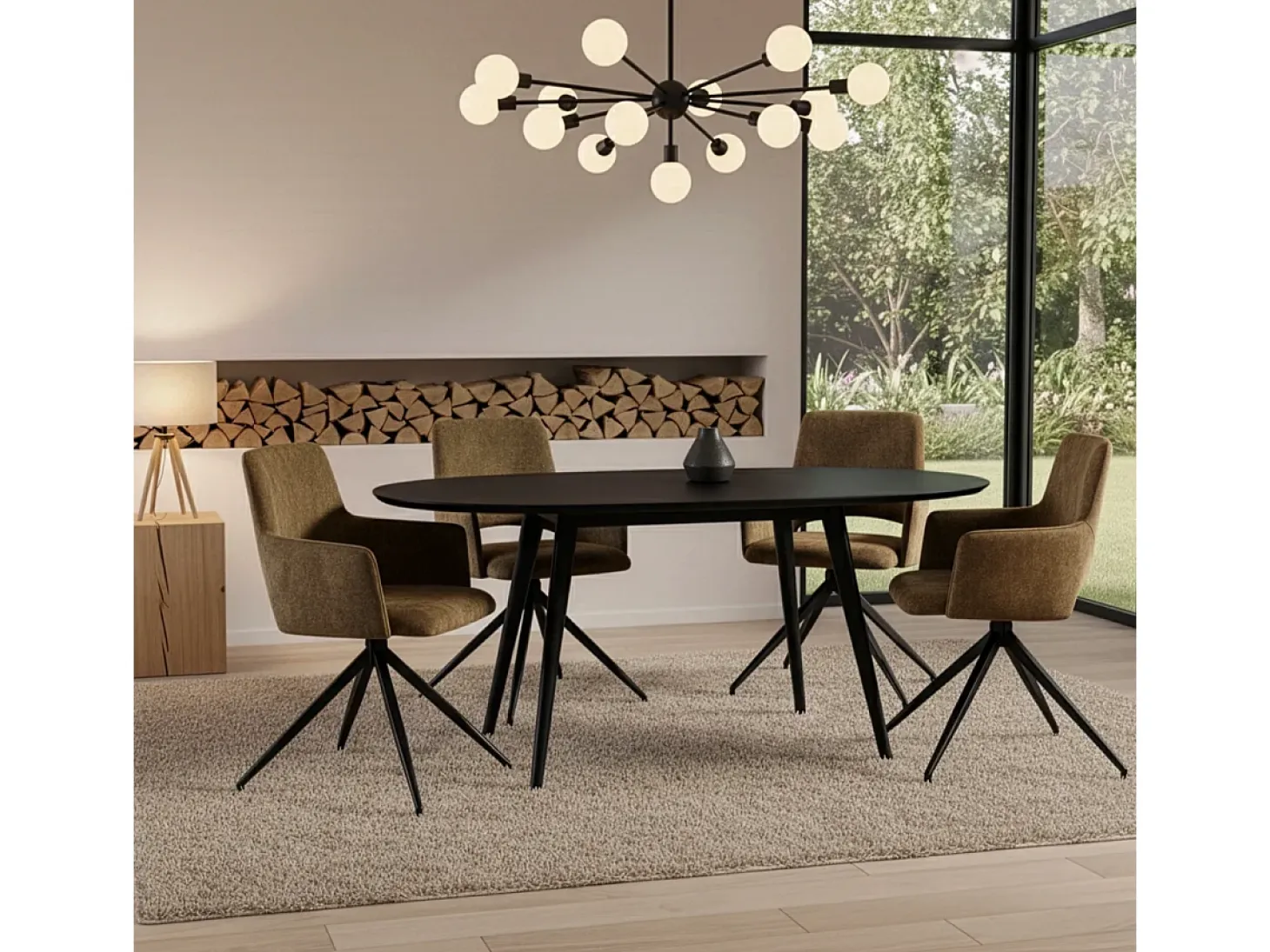 Sillón de tela efecto terciopelo con patas de metal Lysandra - Verde oscuro