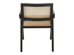 Sillón GRID de madera de fresno y ratán: un diseño aireado-Color Negro