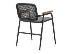 Sillón respaldo en bronce estructura metal negra