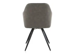 Sillón tapizado color topo patas metálicas negras