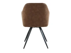 Sillón tapizado marrón patas metálicas negras