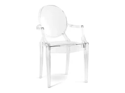 Sillón transparente Louiva-Oro transparente