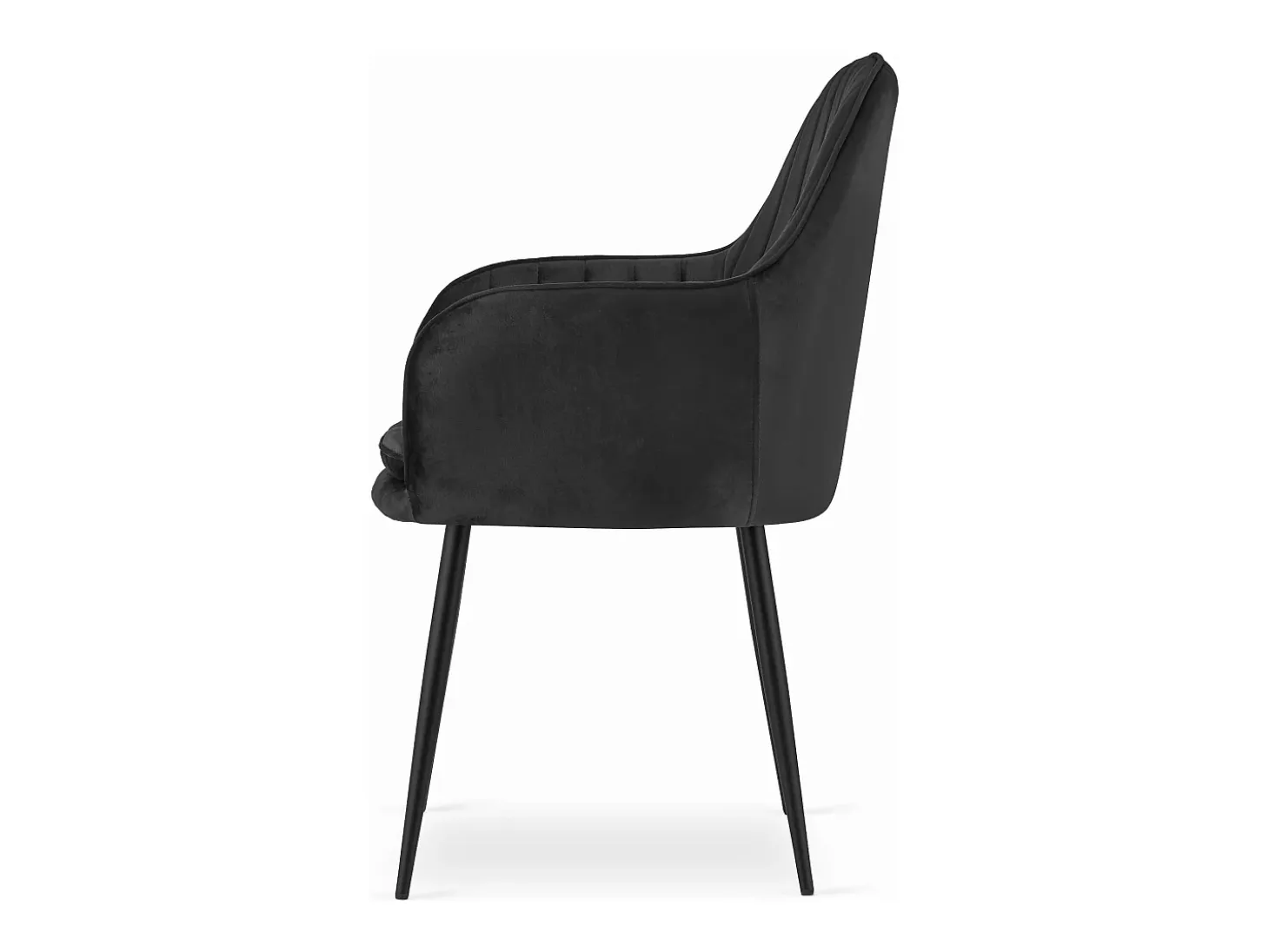 Sillón Valora LUGO de terciopelo negro con diseño ergonómico para sala de estar