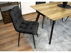 Sillón Valora PYRA de terciopelo negro, diseño moderno para sala de estar (x4)