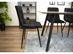 Sillón Valora PYRA de terciopelo negro, diseño moderno para sala de estar (x3)