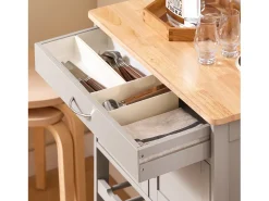 SoBuy FKW45-KA - Carro de cocina con cajón, puertas y portabotellas L67cm x A37,5cm x ...