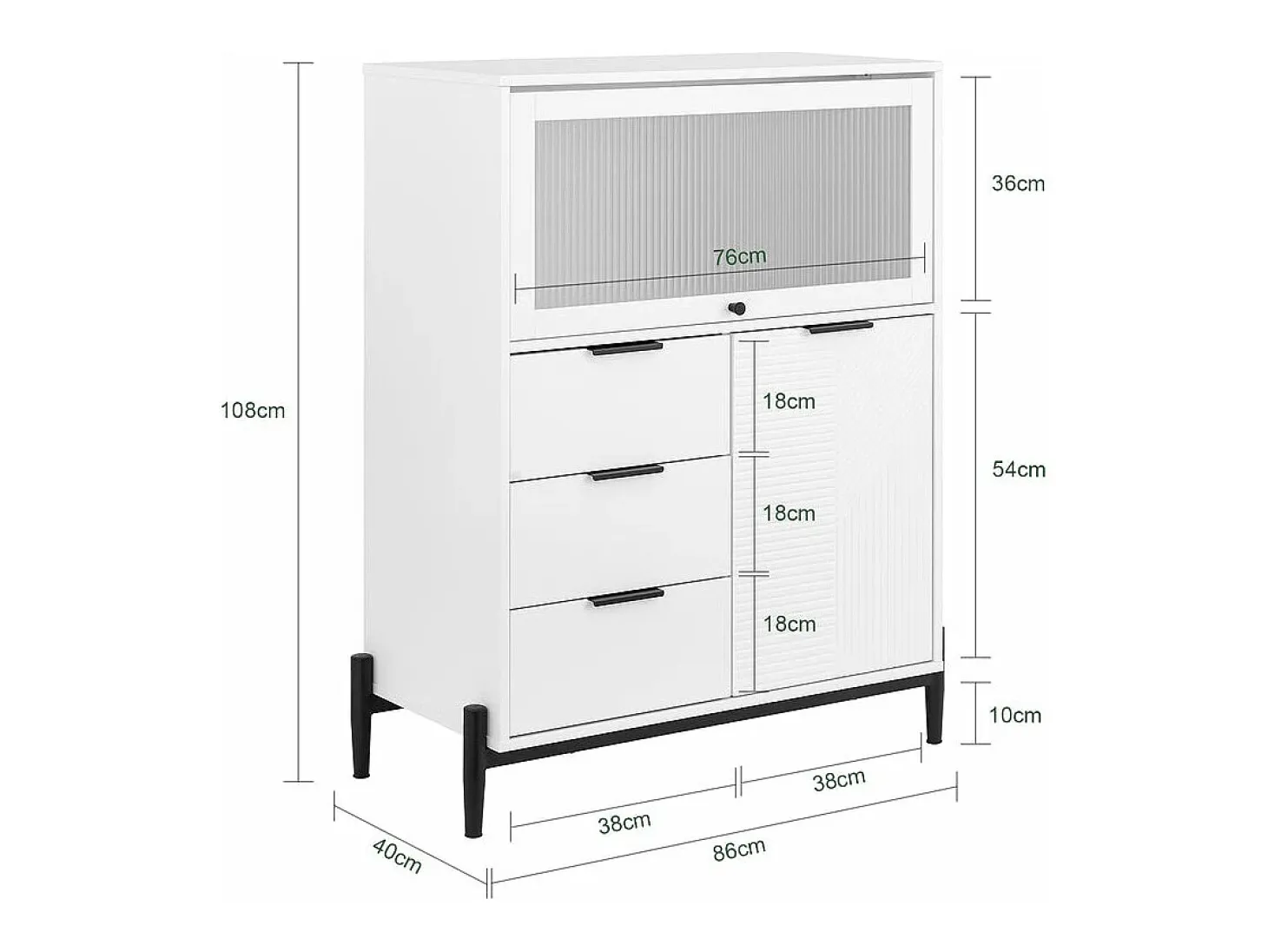 SoBuy FSB94-W Aparador Multifuncional para Pasillo salón y Cocina