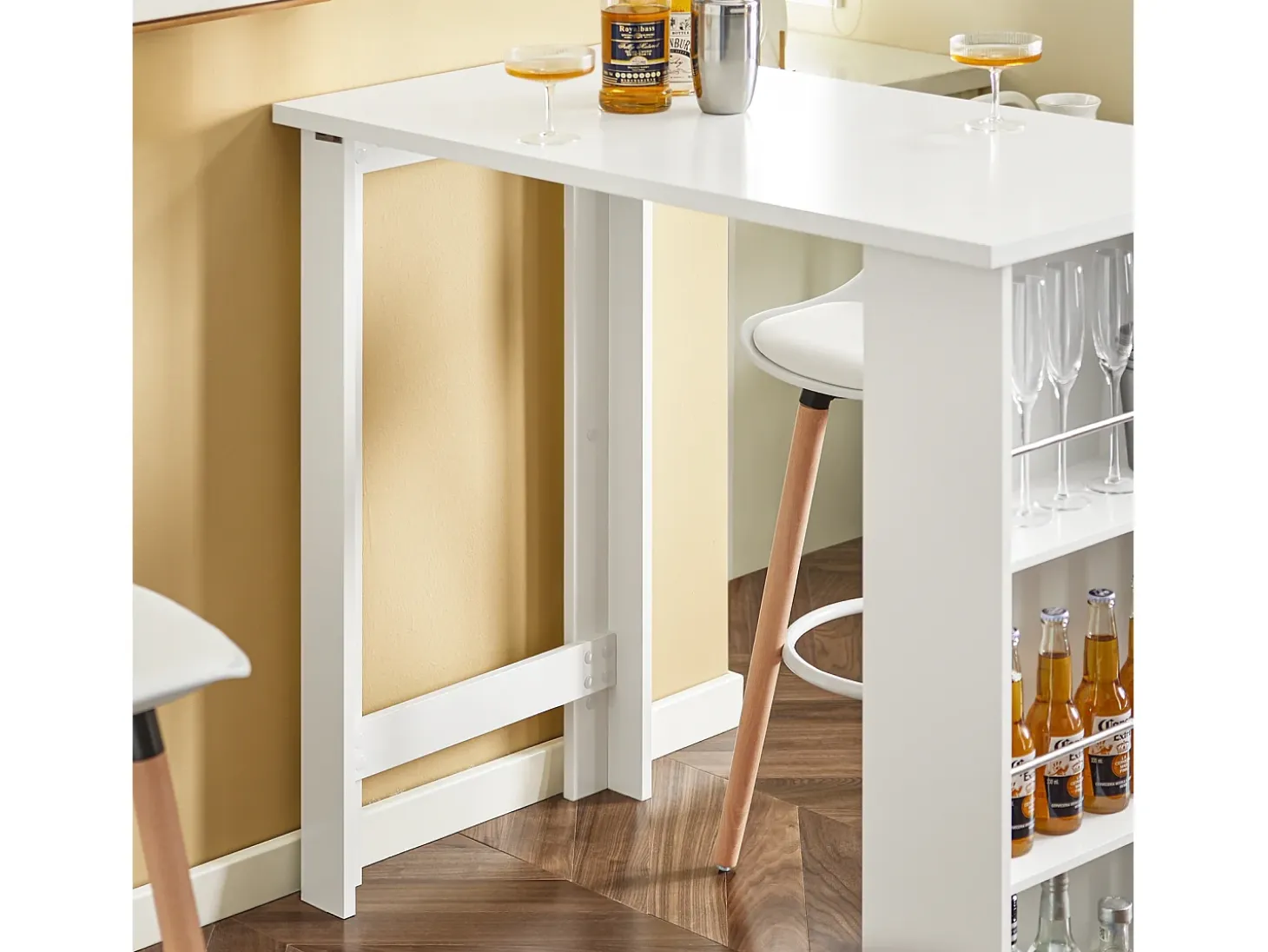 SoBuy Mesa Alta de Cocina Blanca para Espacios Pequeños