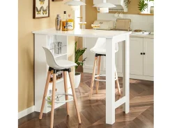 SoBuy Mesa Alta de Cocina Blanca para Espacios Pequeños