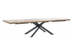 Spike - Mesa extensible (200/300 x 100 cm) en chapa de roble negro