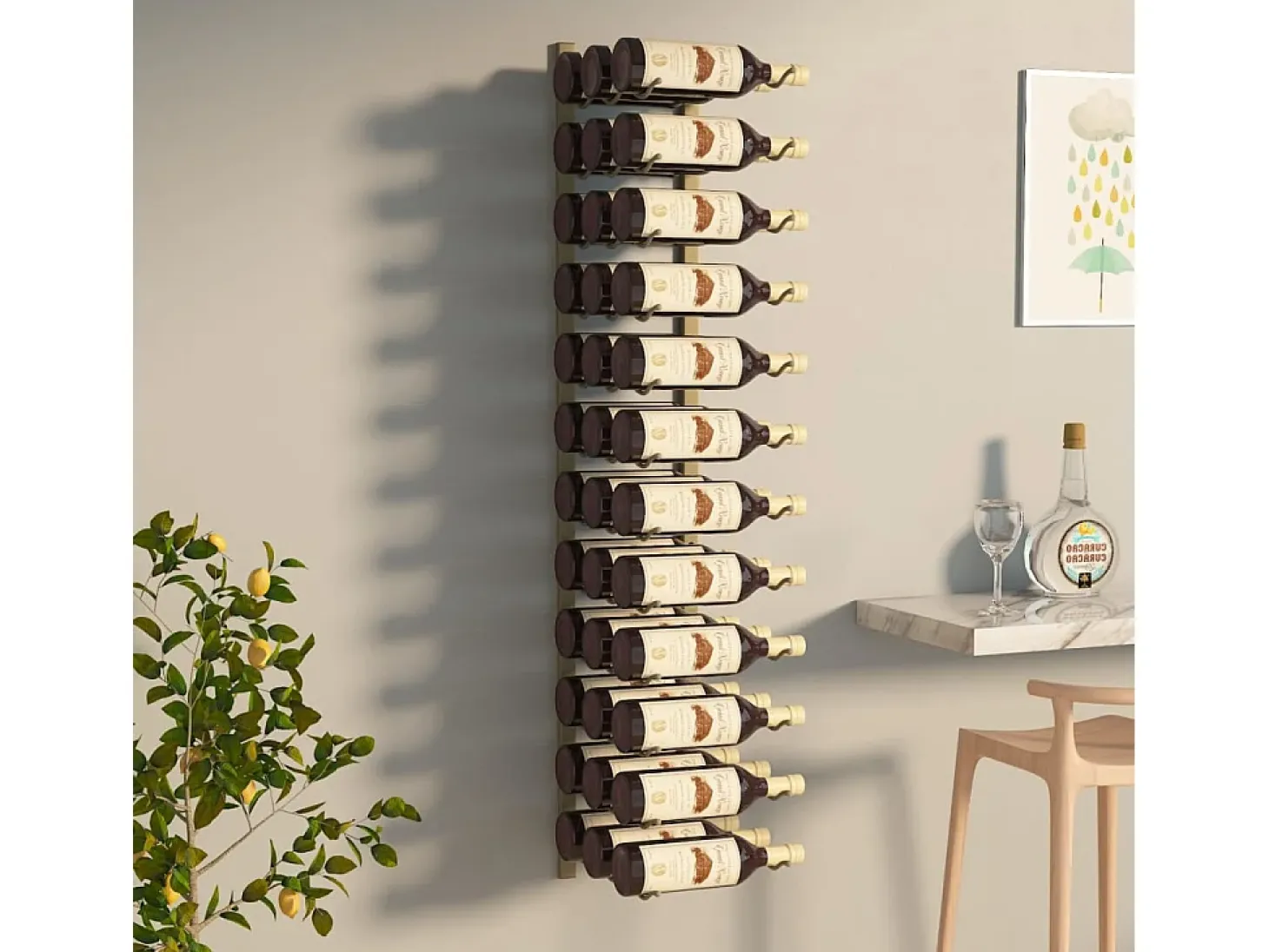 St. Petersburg Botellero de pared para 36 botellas erro dorado