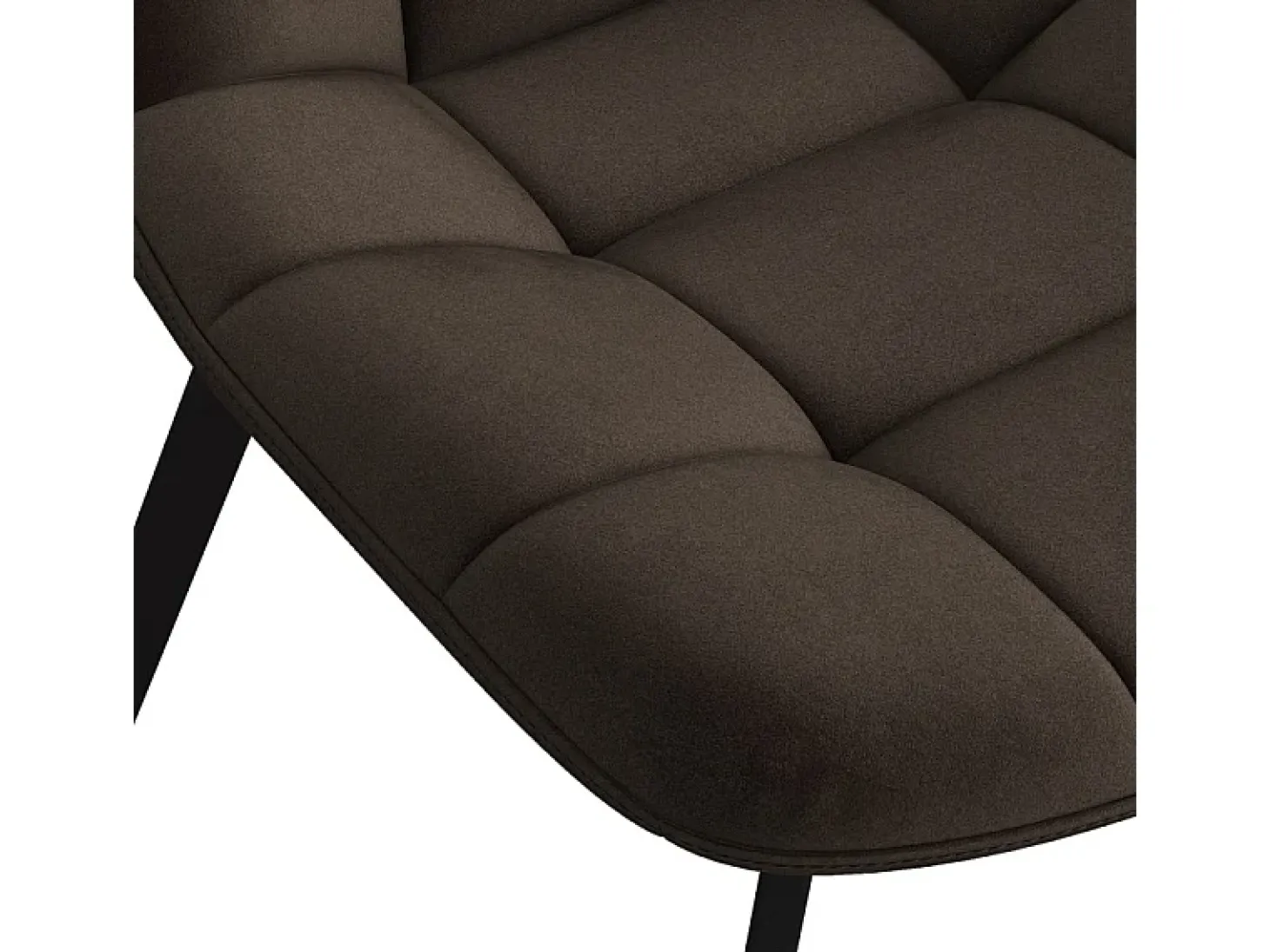 STELLIA-Silla de terciopelo marrone y metal negro (x4)