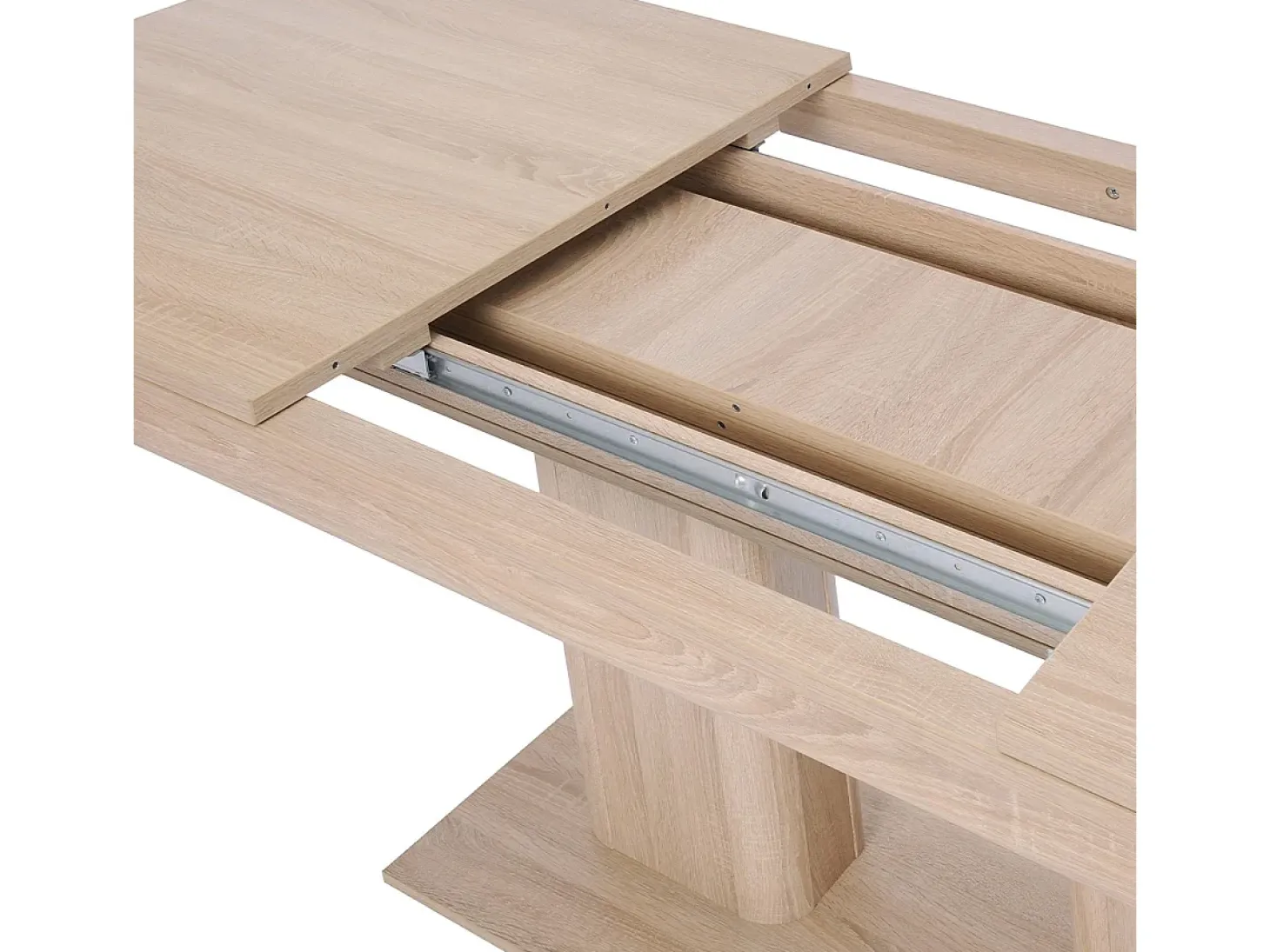 Table a manger extensible - Décor chene artisan - L140/220 x P 90 x H 80 cm