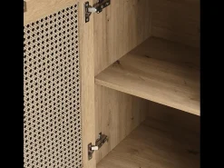 Tablero alto de roble natural y ratán Kina