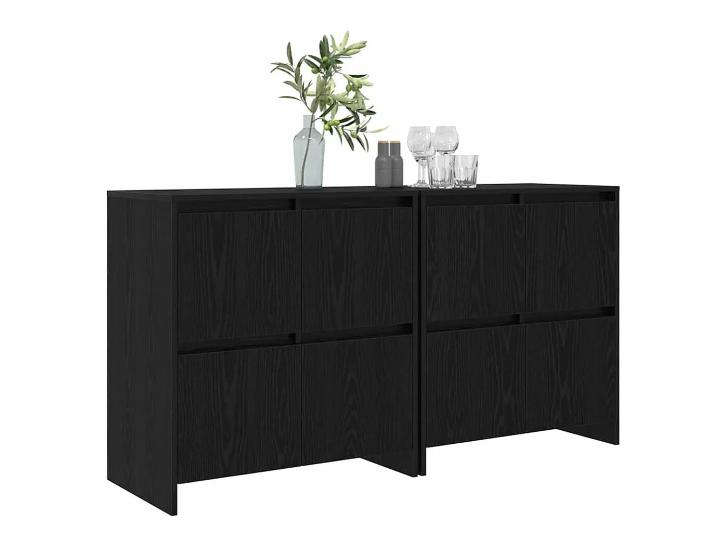 Tableros Lateral 2 piezas Roble negro 70 x 41 x 75 cm