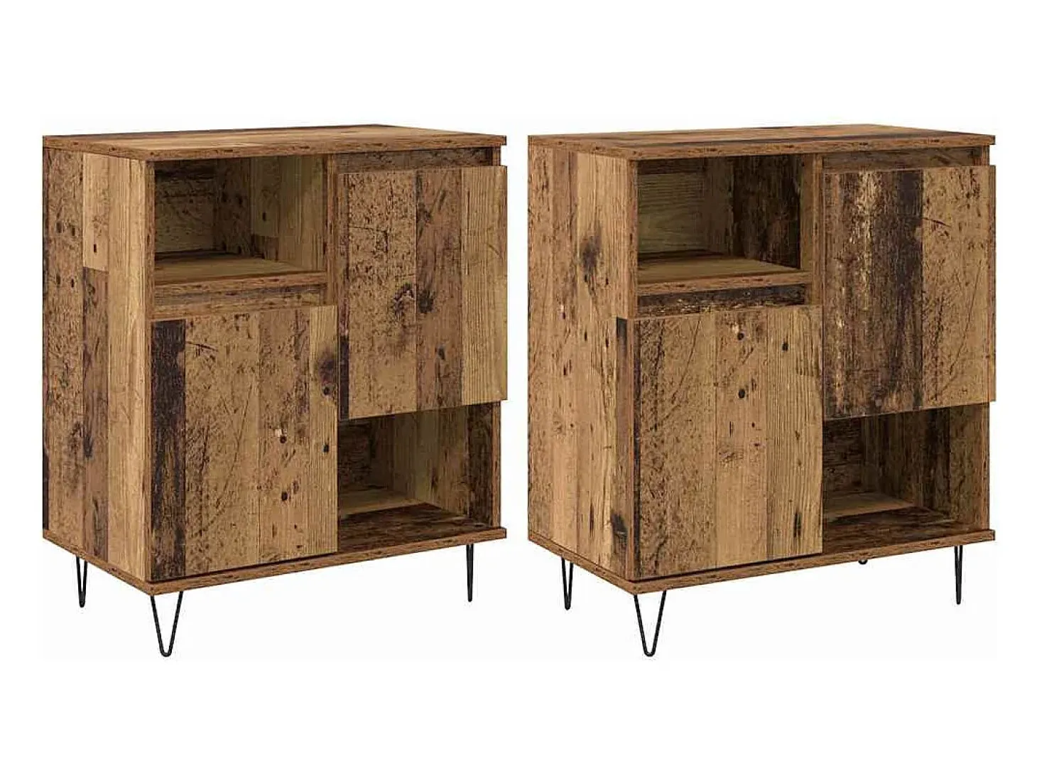 Tableros Lateral 2 piezas Madera vieja 120 x 35 x 70 cm